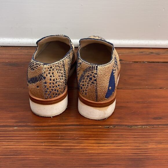 Free People Snake Eyes metallic tapestry loafers sz 38 - Picture 2 of 6